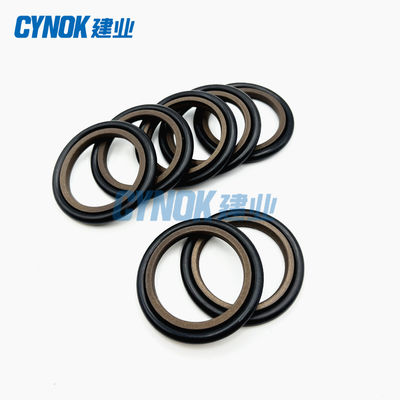 أختام الزيت الهيدروليكي PTFE المطاطية HBTS Step Seal Brown اللون